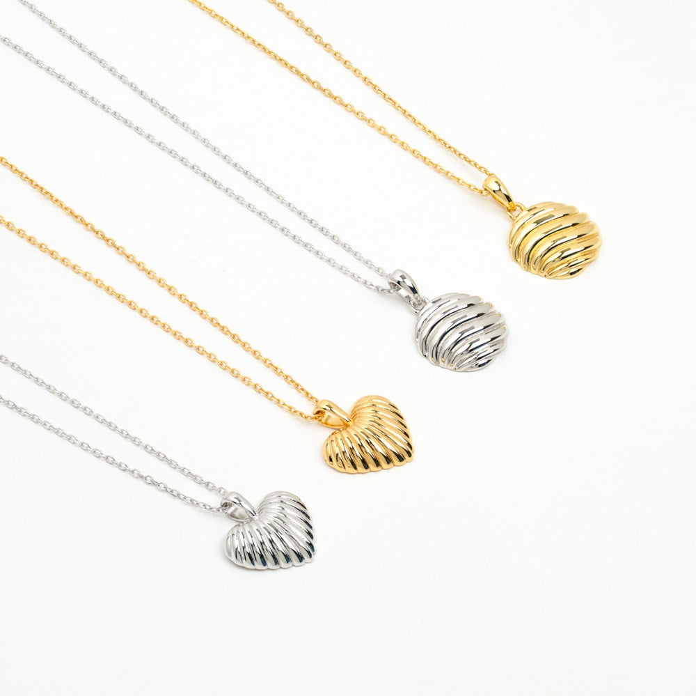 Silver necklace heart BREEZE52