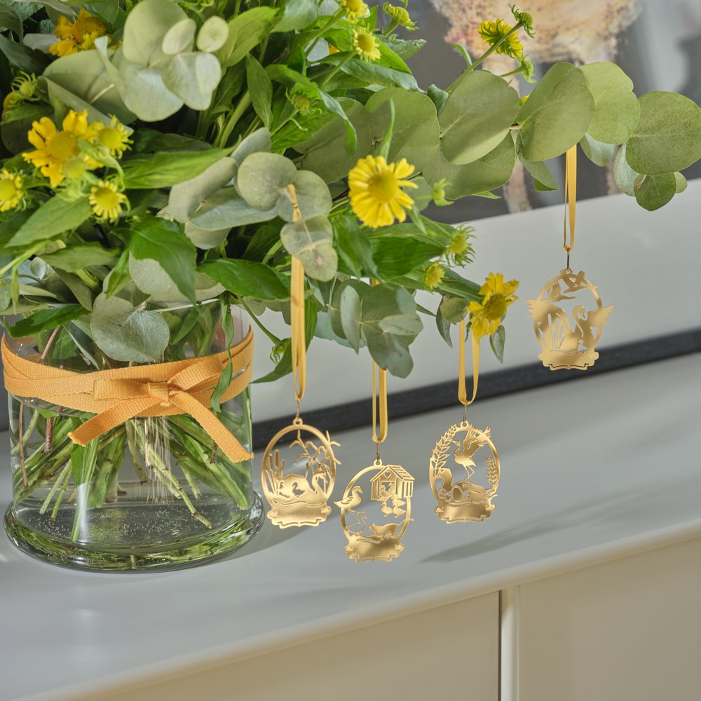 4 pcs. Miniature - The ungly Duckling - 18k gold plated