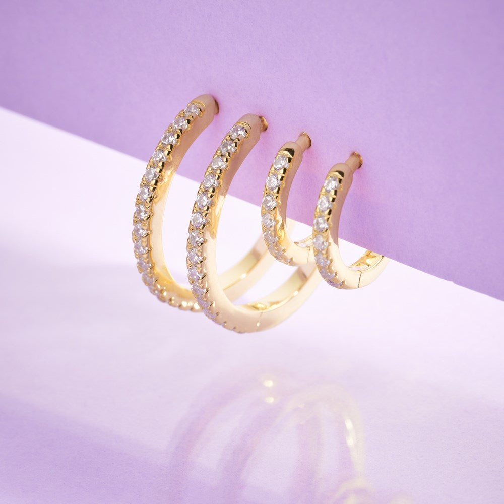 Silver hoops JUNENOR 18mm