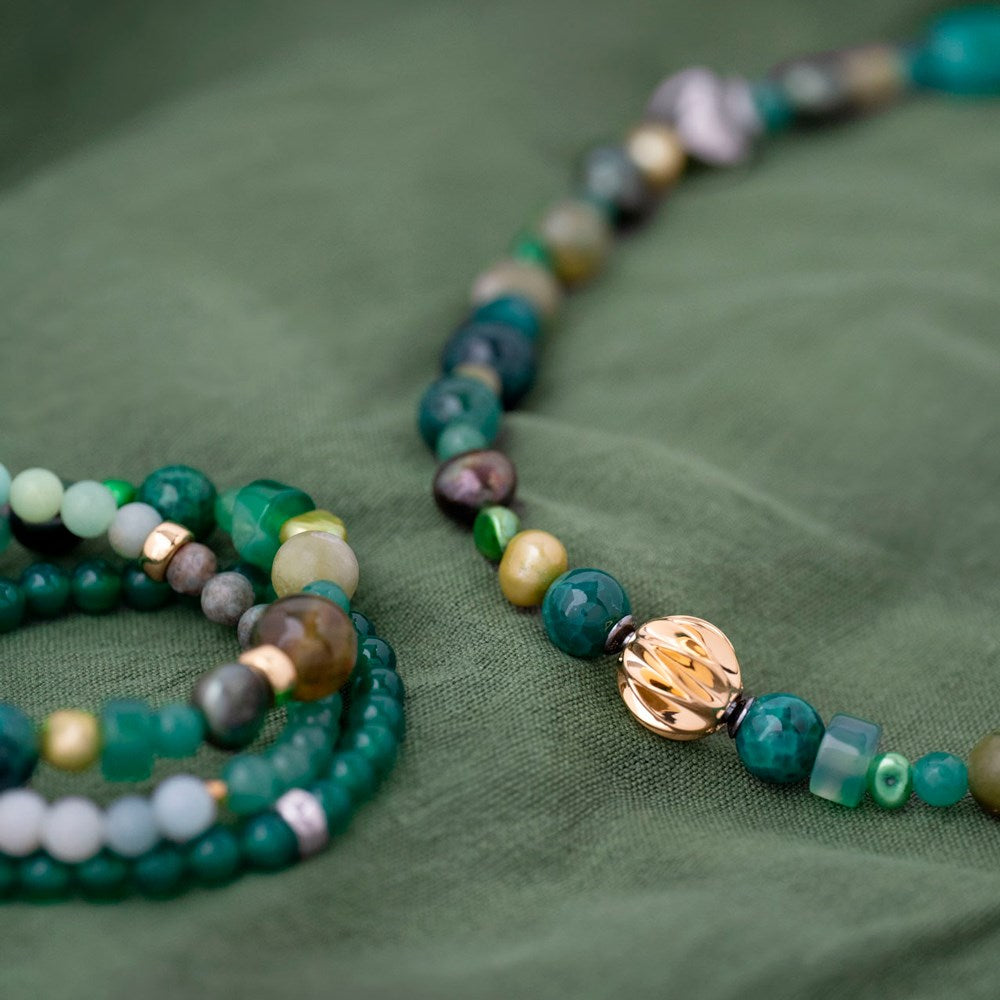Achat, quartz, jasper, FWP. System-Kette