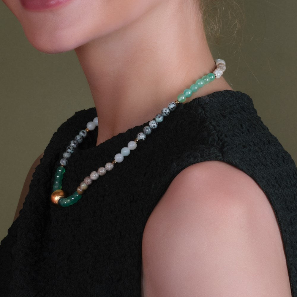 5mm green aventurine, dot jasper, amazonite