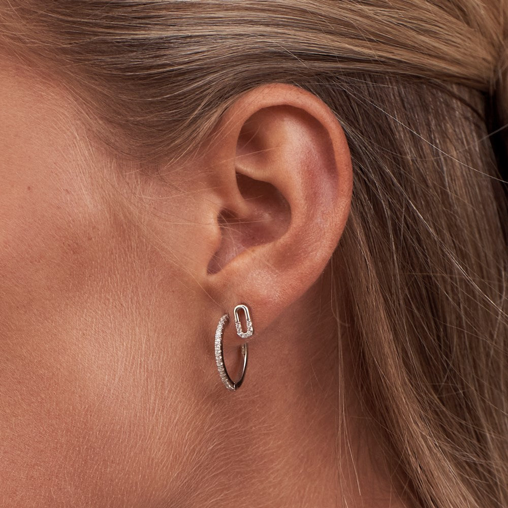 Silver hoops JUNENOR 18mm