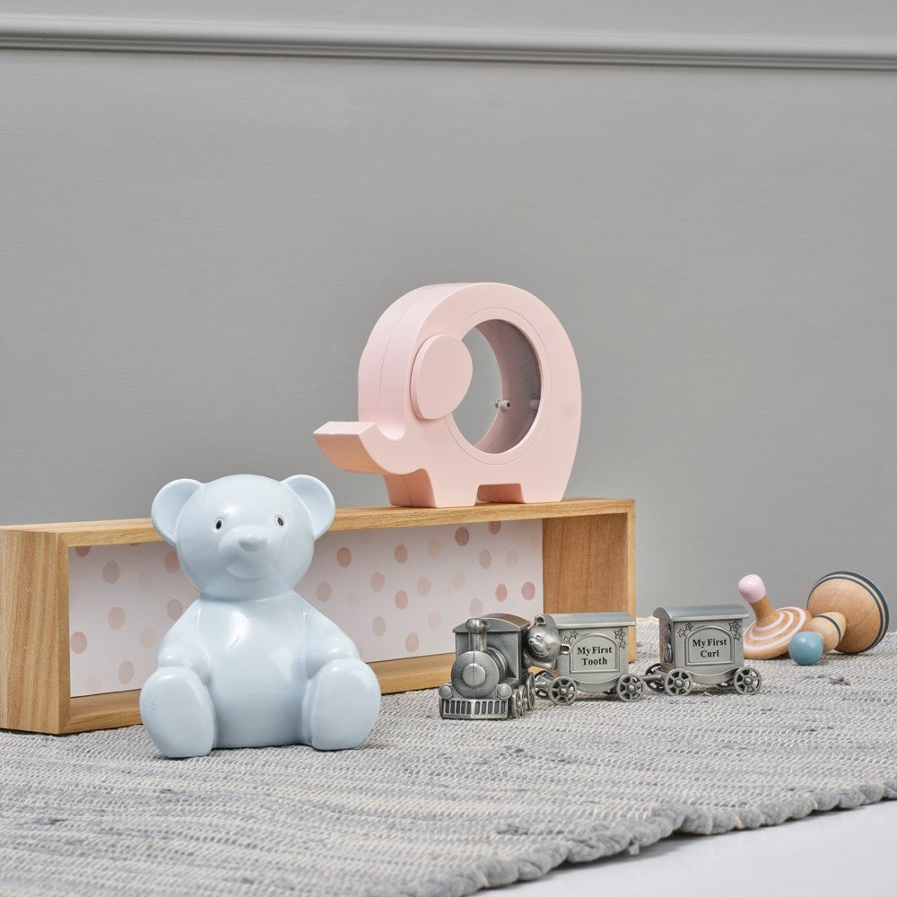 Forkromet sparebøsse elefant - lyserød