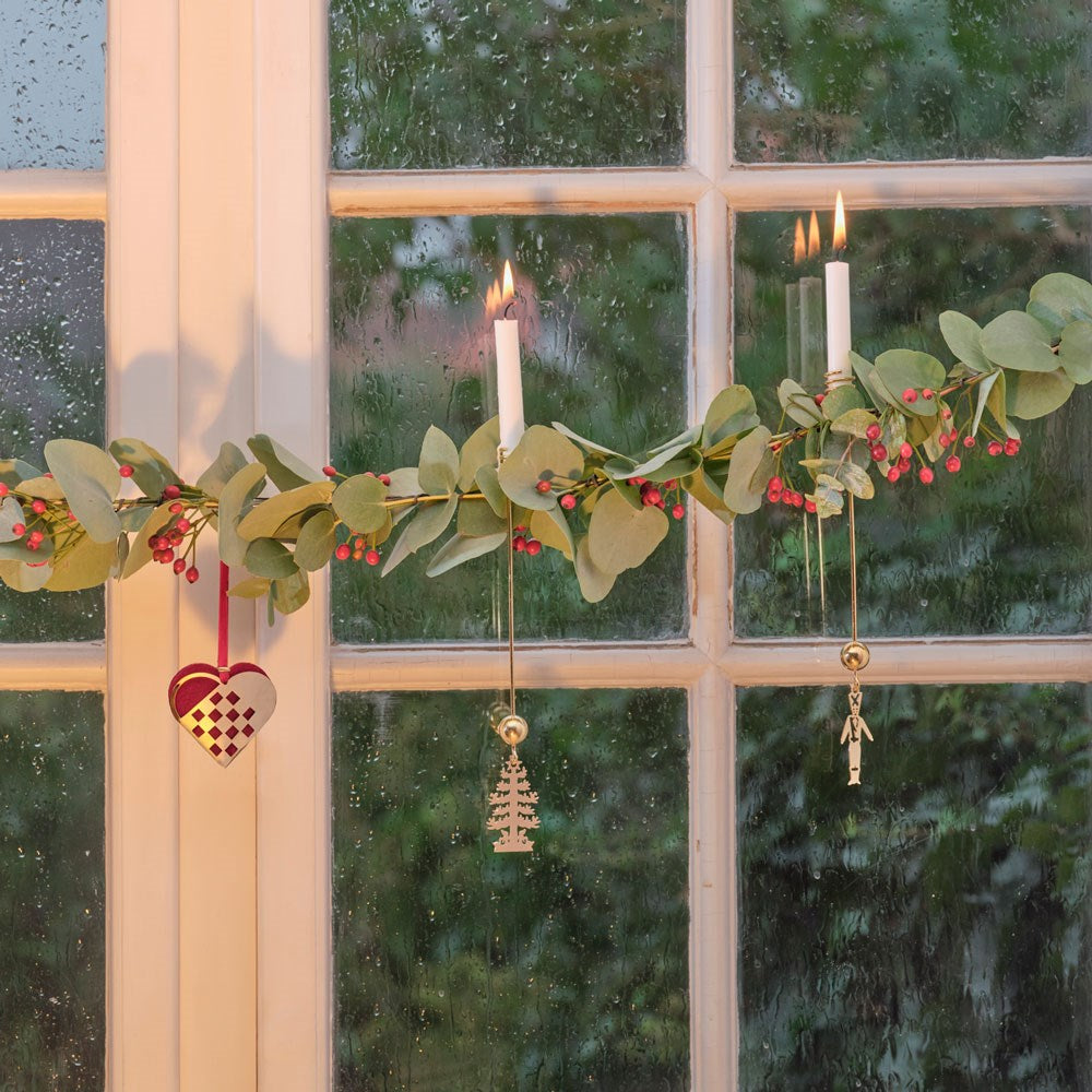 Candle holder - fir tree - gold-plated