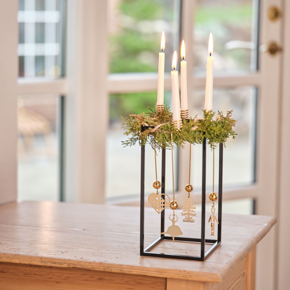 Candle holder - fir tree - gold-plated