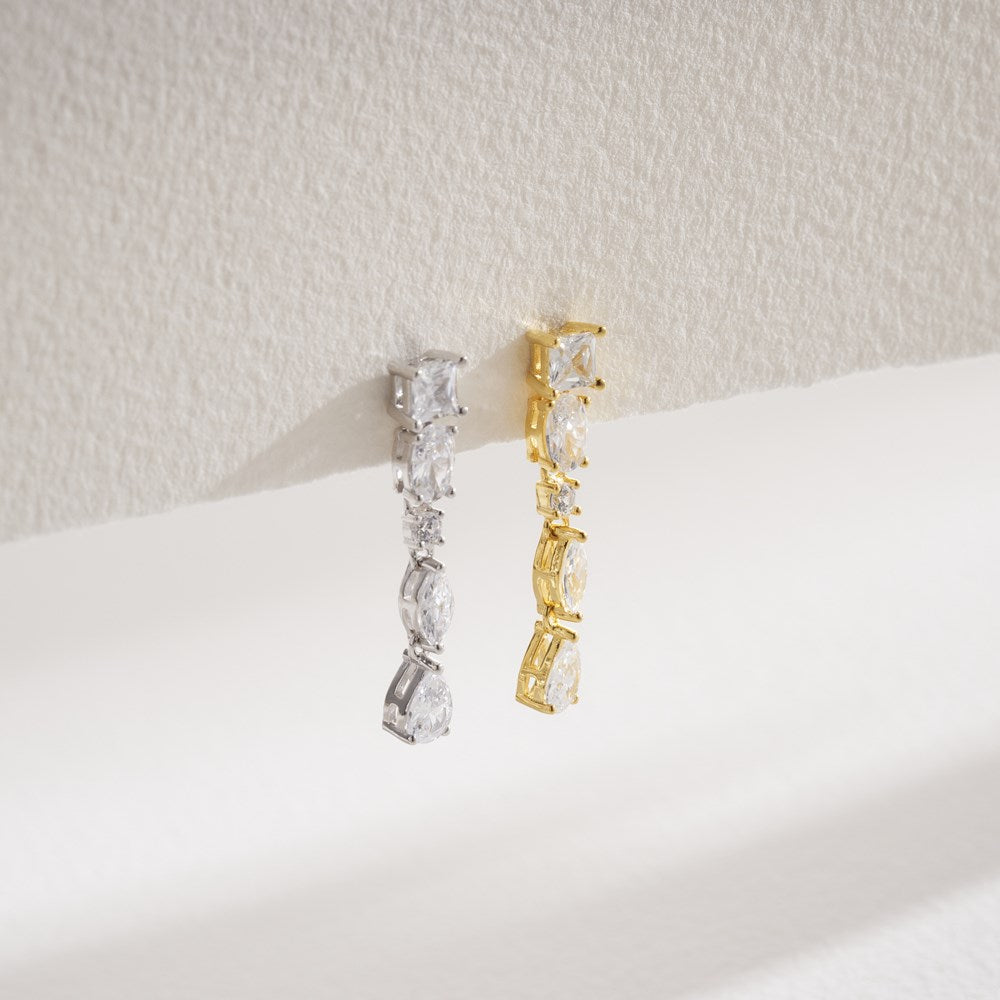 Sølv ørehængere METTENOR hvid