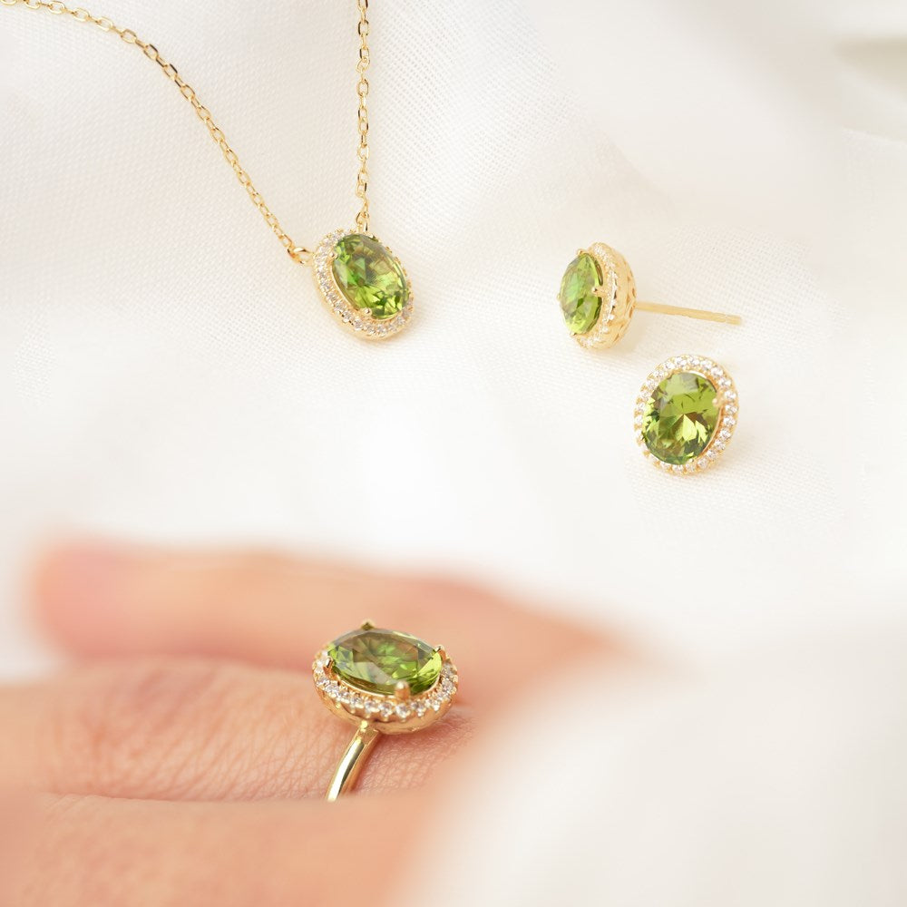 Gold-plated ring MILLENOR green