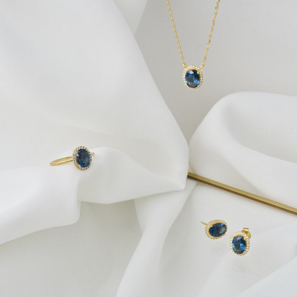 Gold-plated ring MILLENOR blue