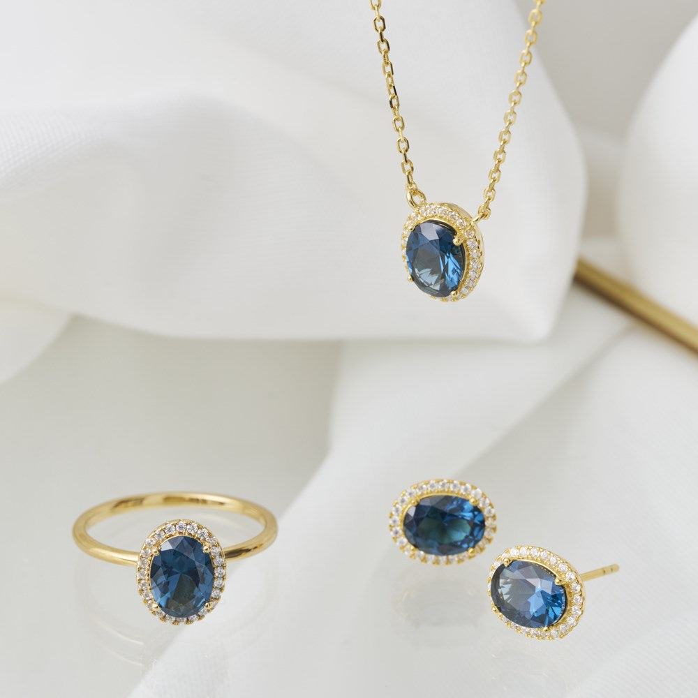 Gold-plated ring MILLENOR blue