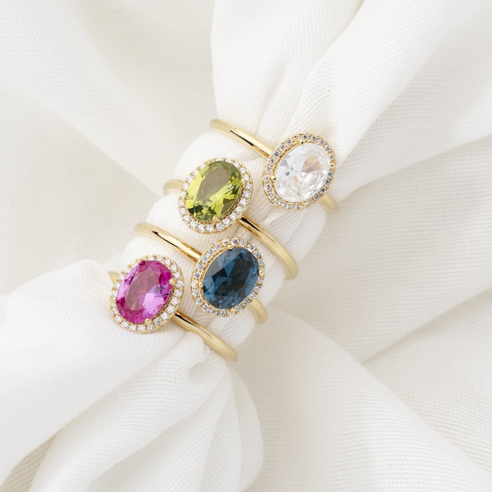 Gold-plated ring MILLENOR blue