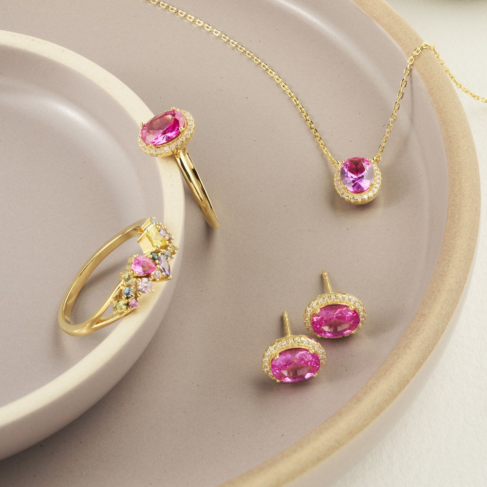 Gold-plated ring MILLENOR pink