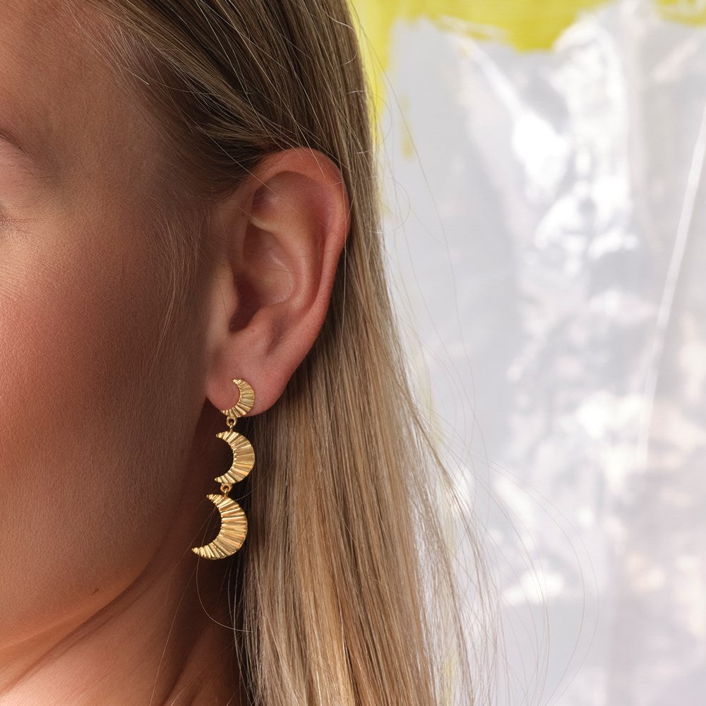 Silver earrings moon ACTOR52