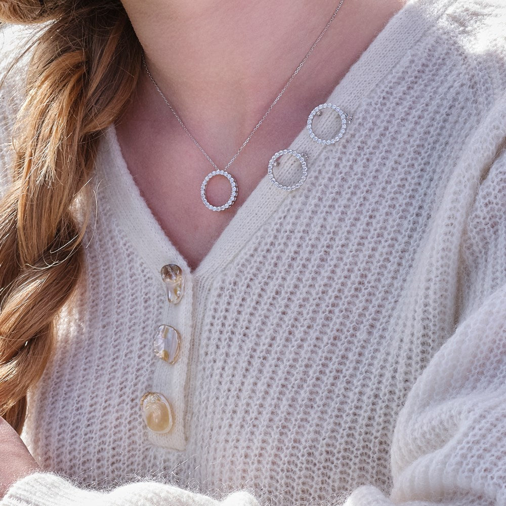 Silver necklace circle 20mm OBINOR