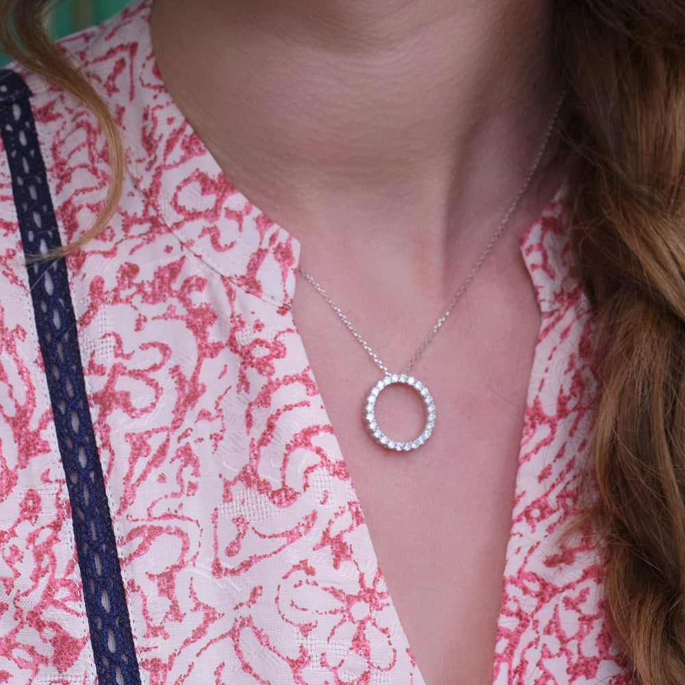 Silver necklace circle 20mm OBINOR