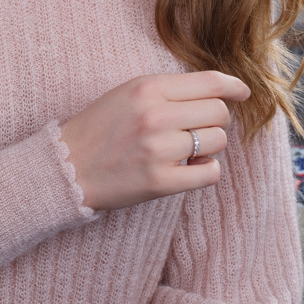 Rhd. Silver ring 5cz OBINOR