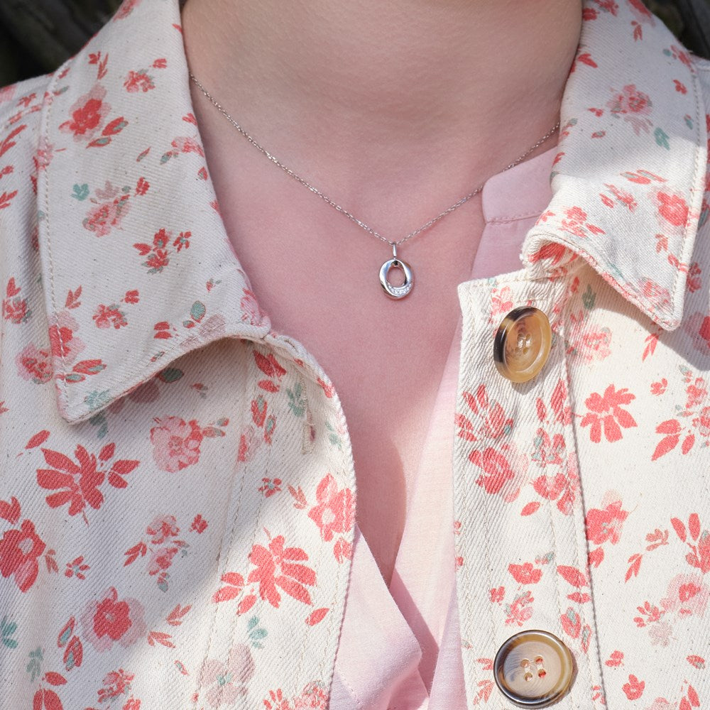 Silver necklace OLGANOR - Rhodium plated