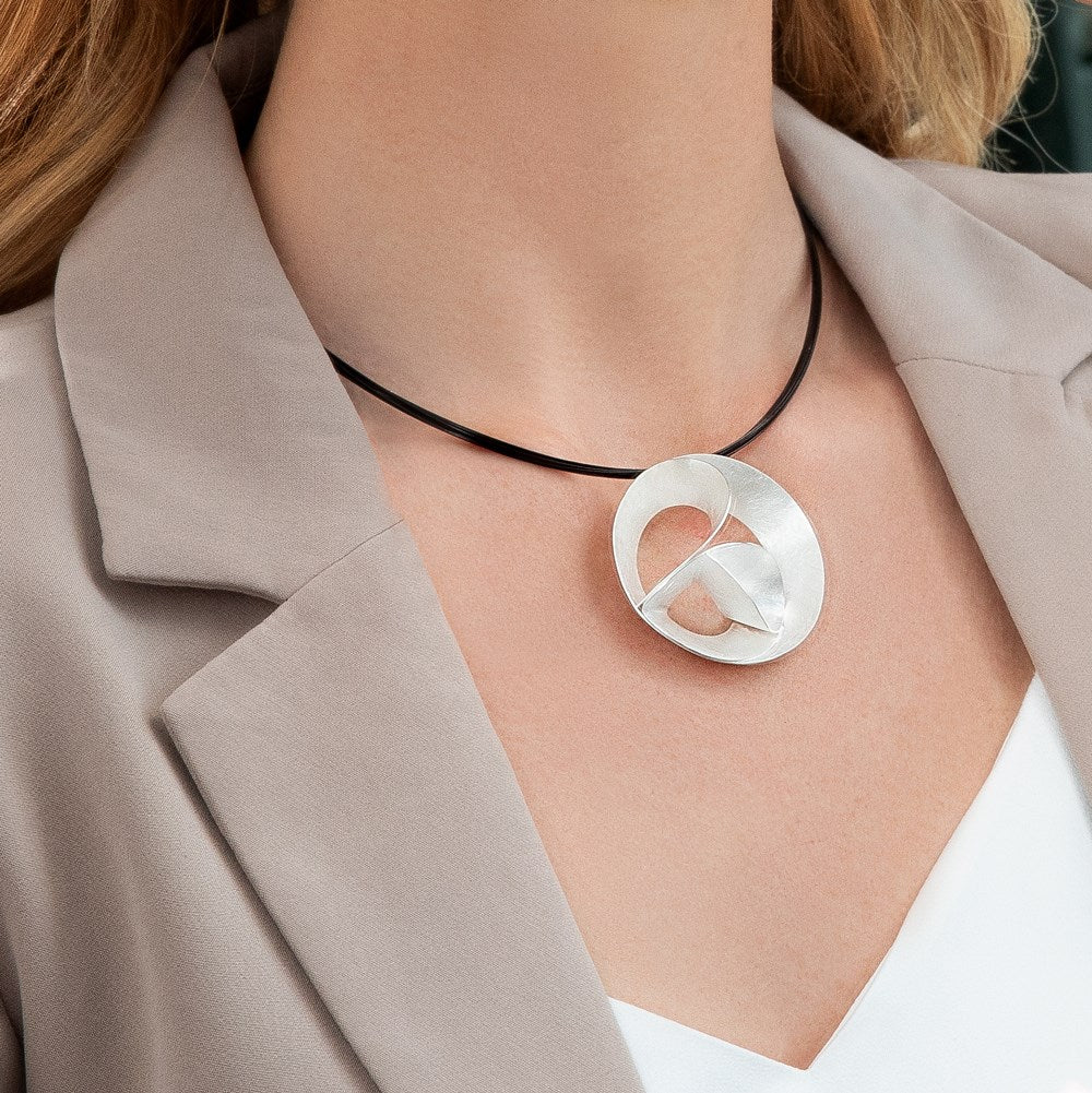 925/- vedhæng, børstet/blank - Ej rhodineret