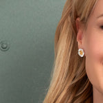 925/- ear studs, partly gold-plated, matt