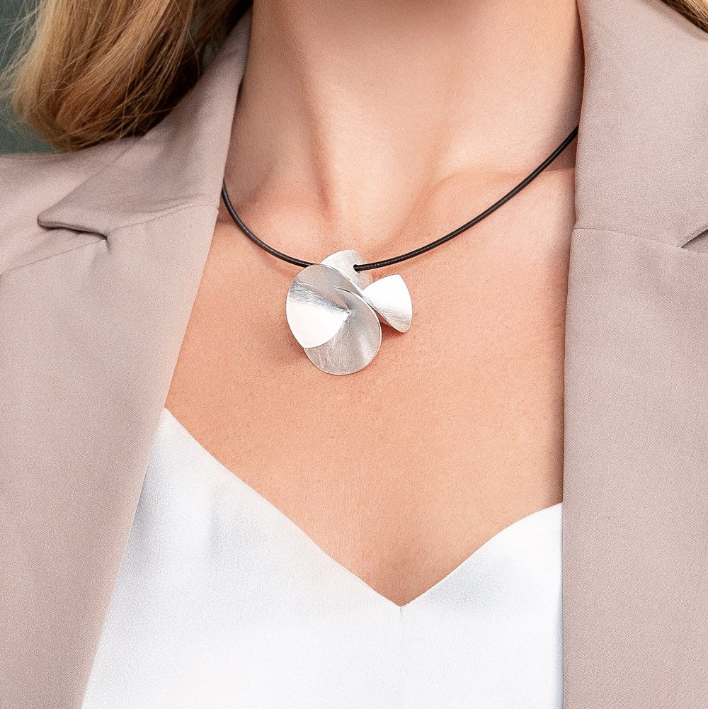 925/- vedhæng, børstet/blank