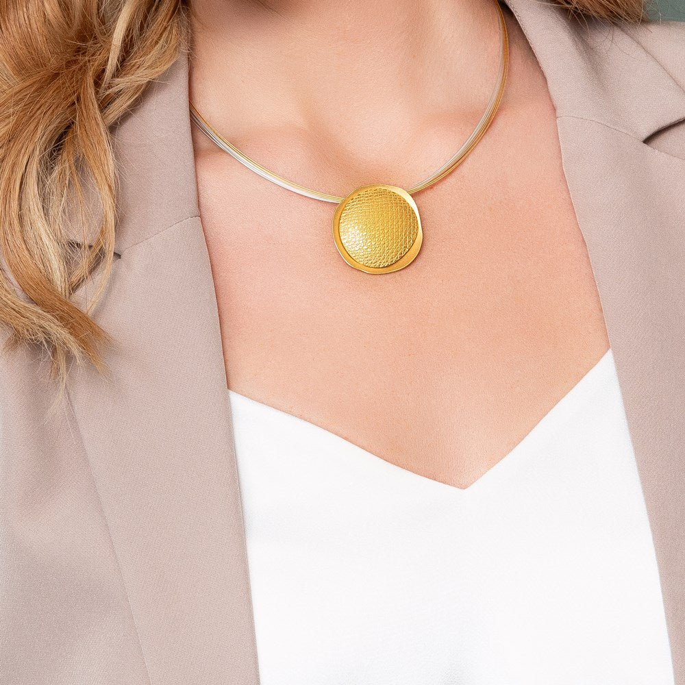925/- pendant, gold-plated, matt/special textured