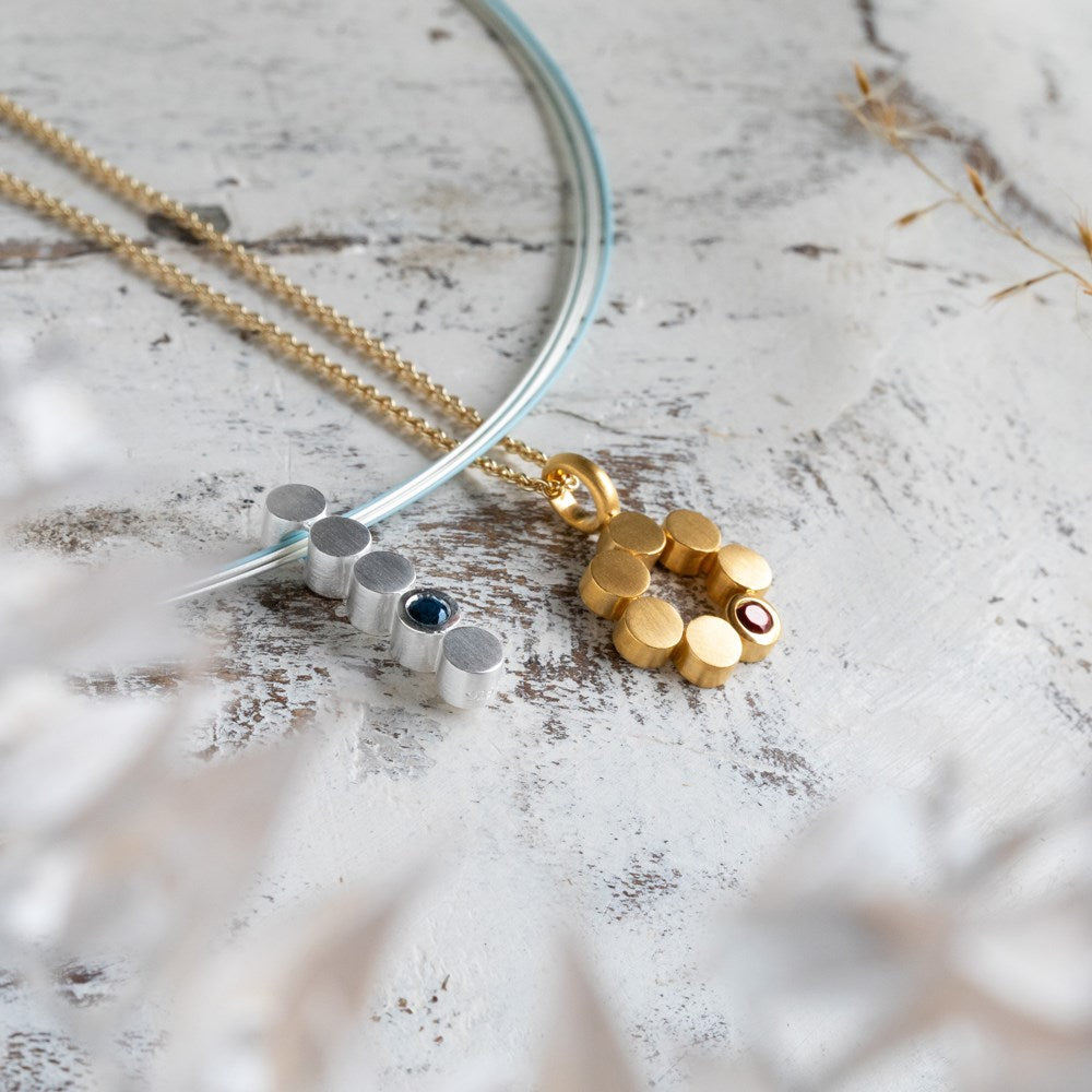 925/- Pendant matt/glossy, blue topaz 0.14ct