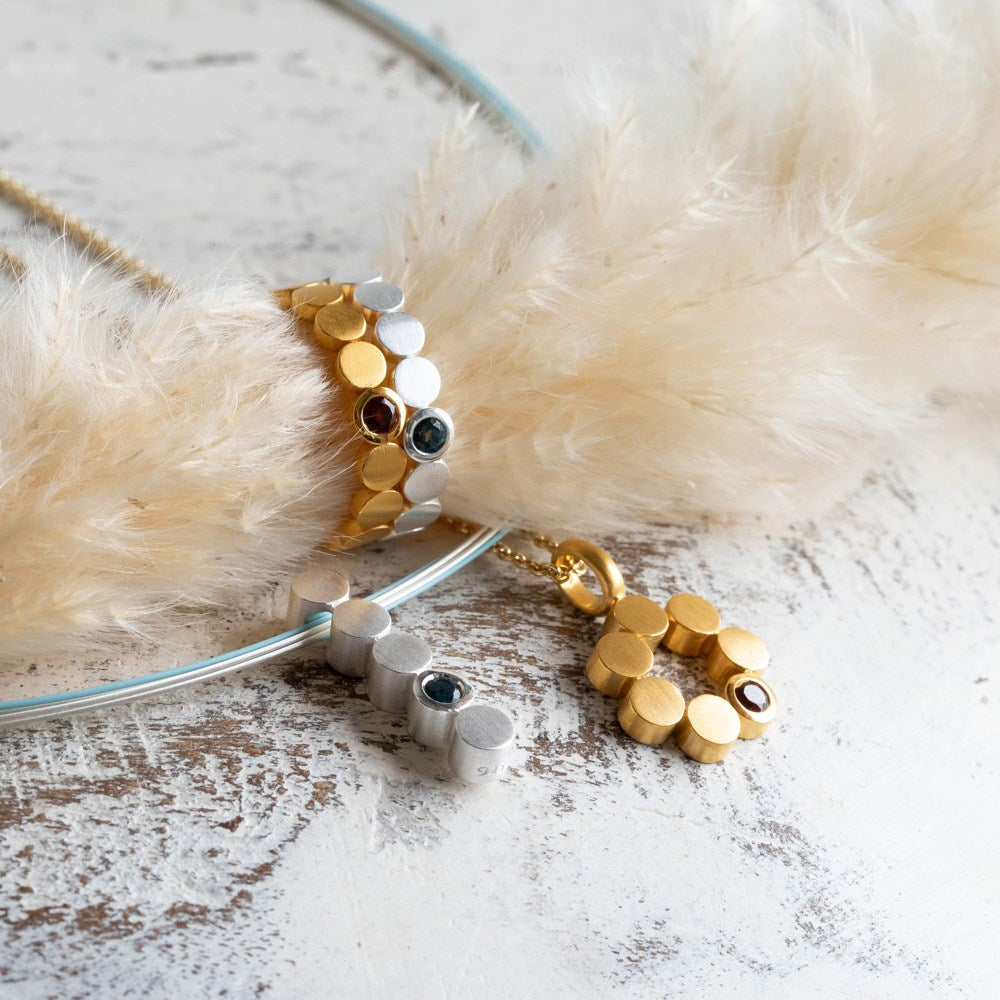 925/- Ring matt/glossy, blue topaz 0.14ct