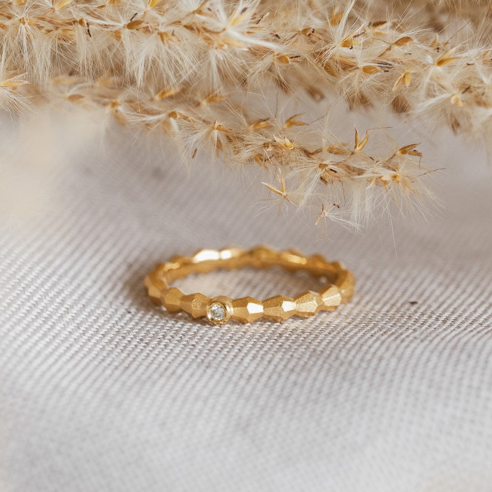 925/- ring, fg mat., brillant 0,02ct W-SI