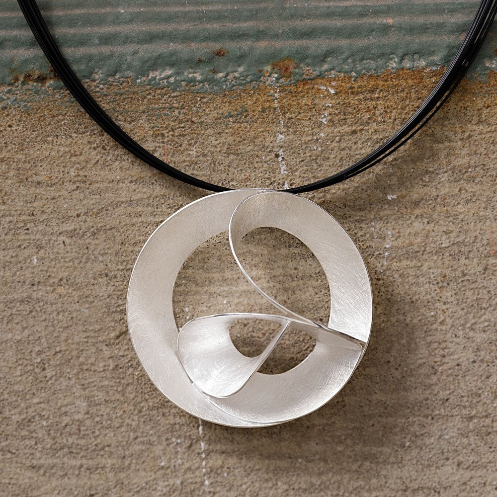 925/- vedhæng, børstet/blank