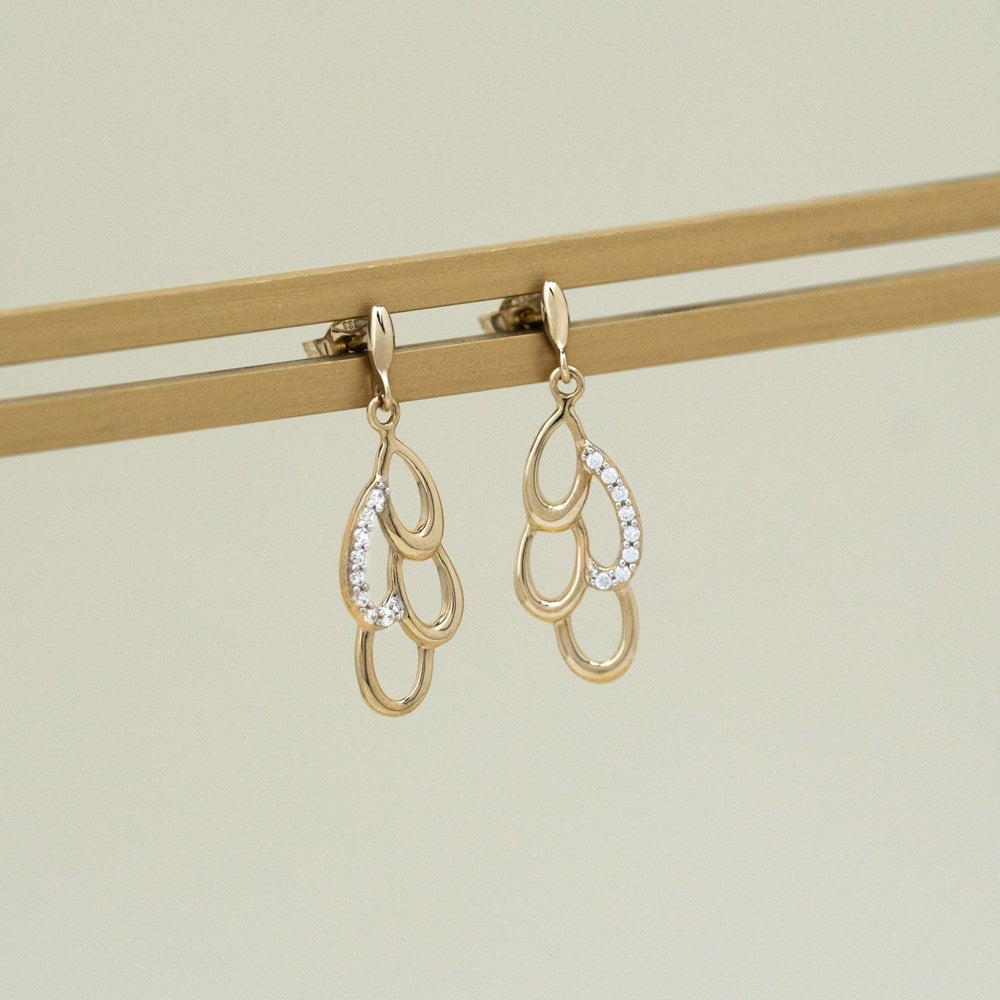 8kt. guldørehængere m. cz