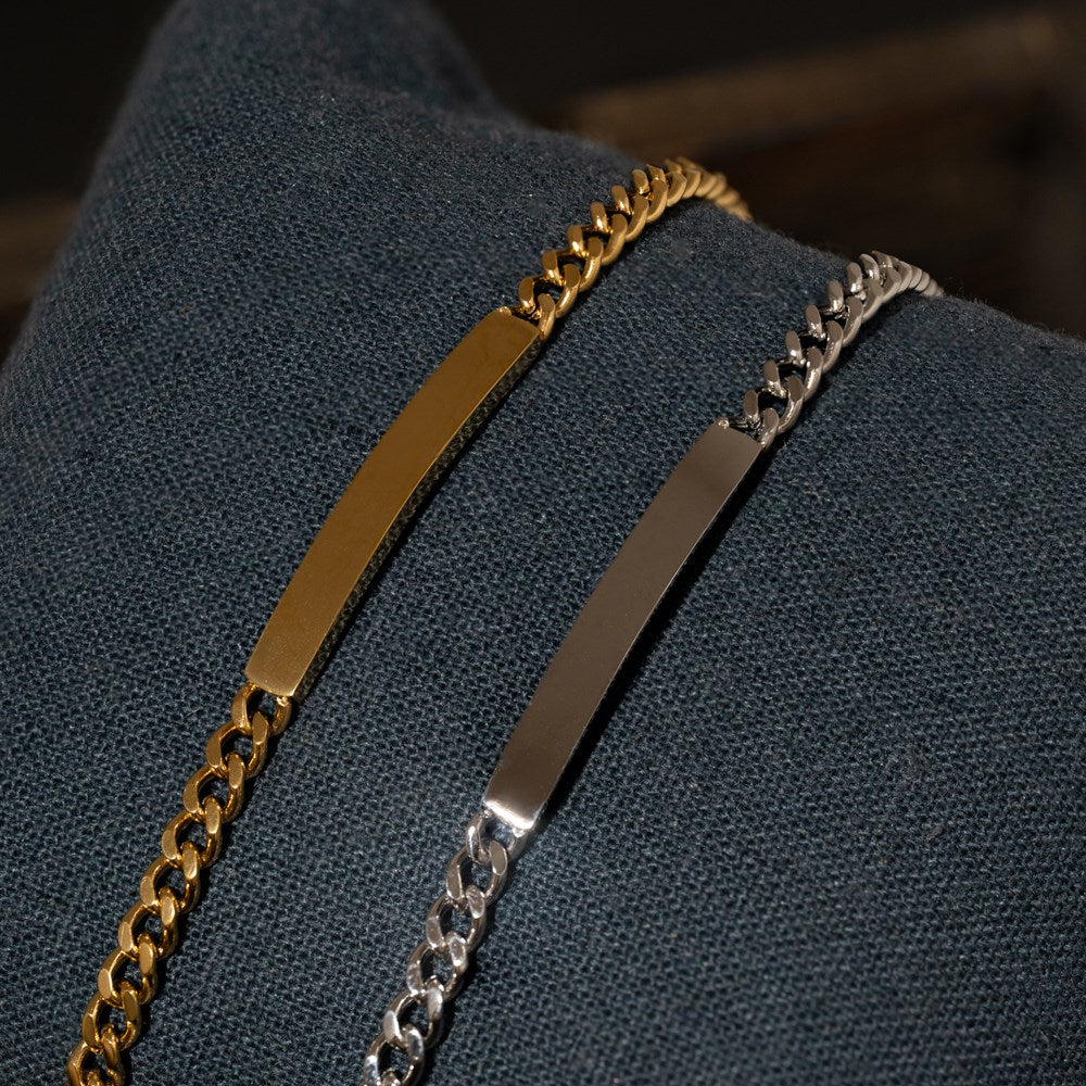 SON bracelet steel with plate IP gold