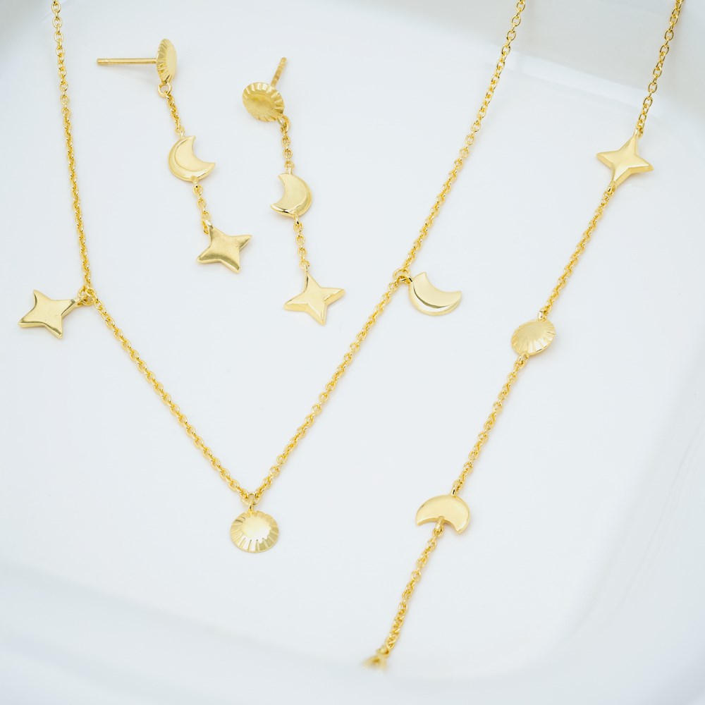 Forgyldt sølv halskæde UNIVERSE52