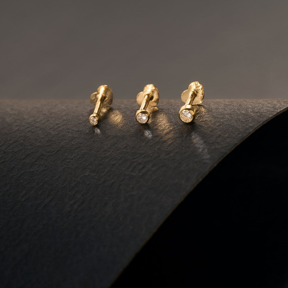 14k. Labret-piercing 1 Diamant 2,5mm PIERCE52