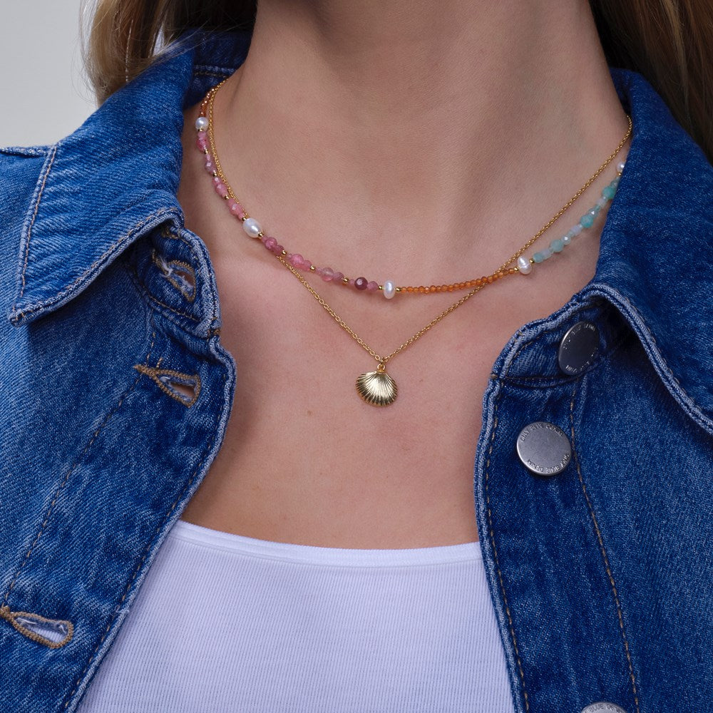 Silver necklace seashell SEA52