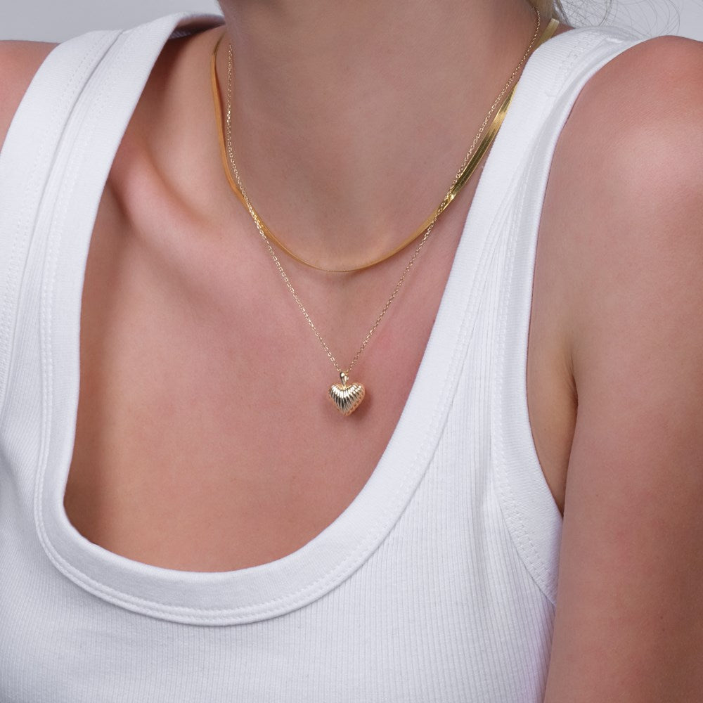 Silver necklace heart BREEZE52