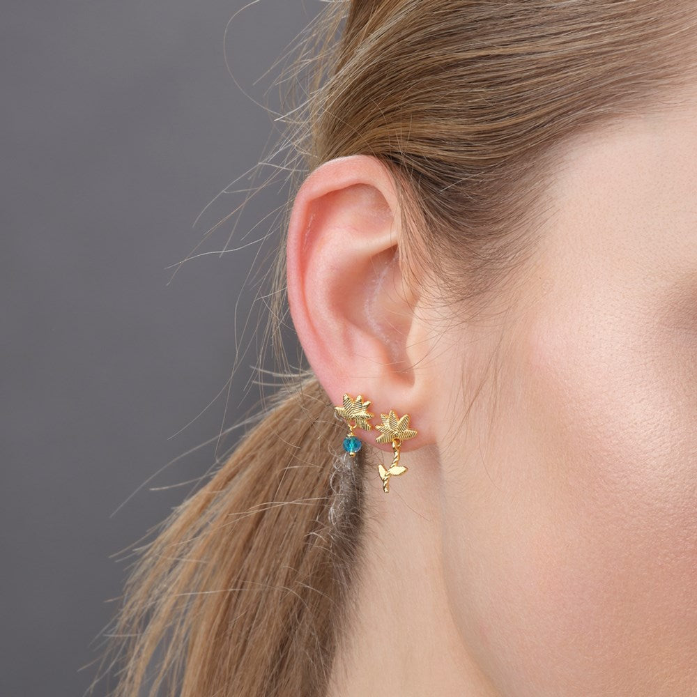 Earrings blue flower BRODERIE52