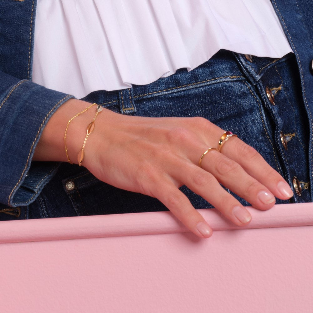 Silver bracelet LEAVE52 - Gold plated