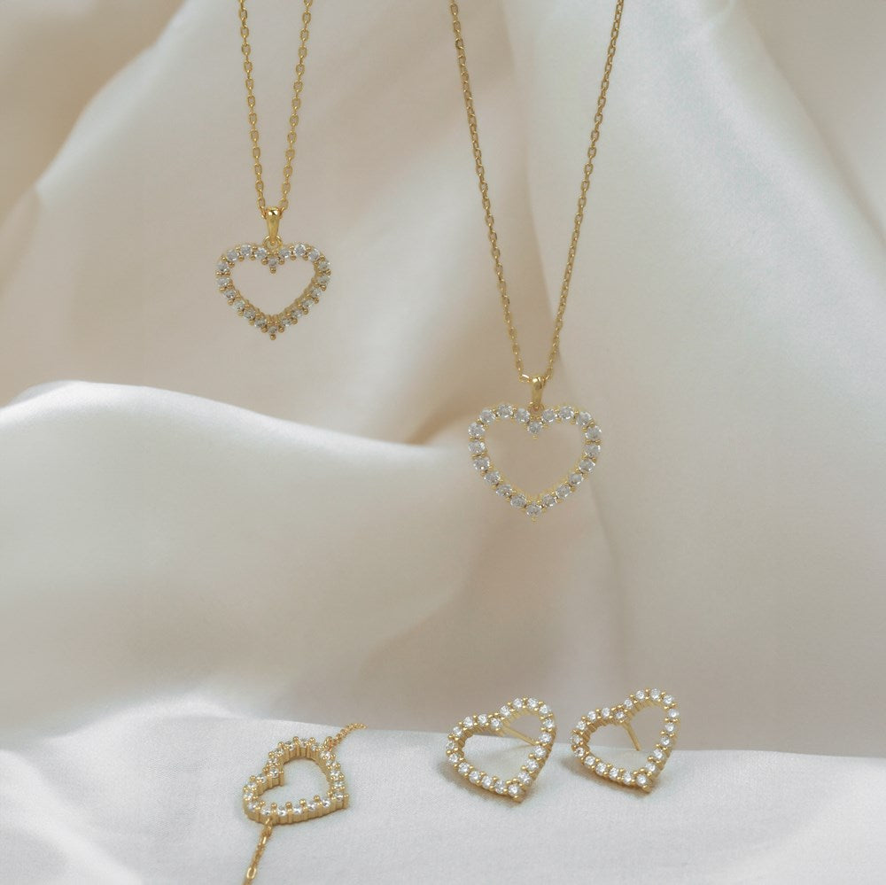 Silver necklace heart 18mm OBINOR