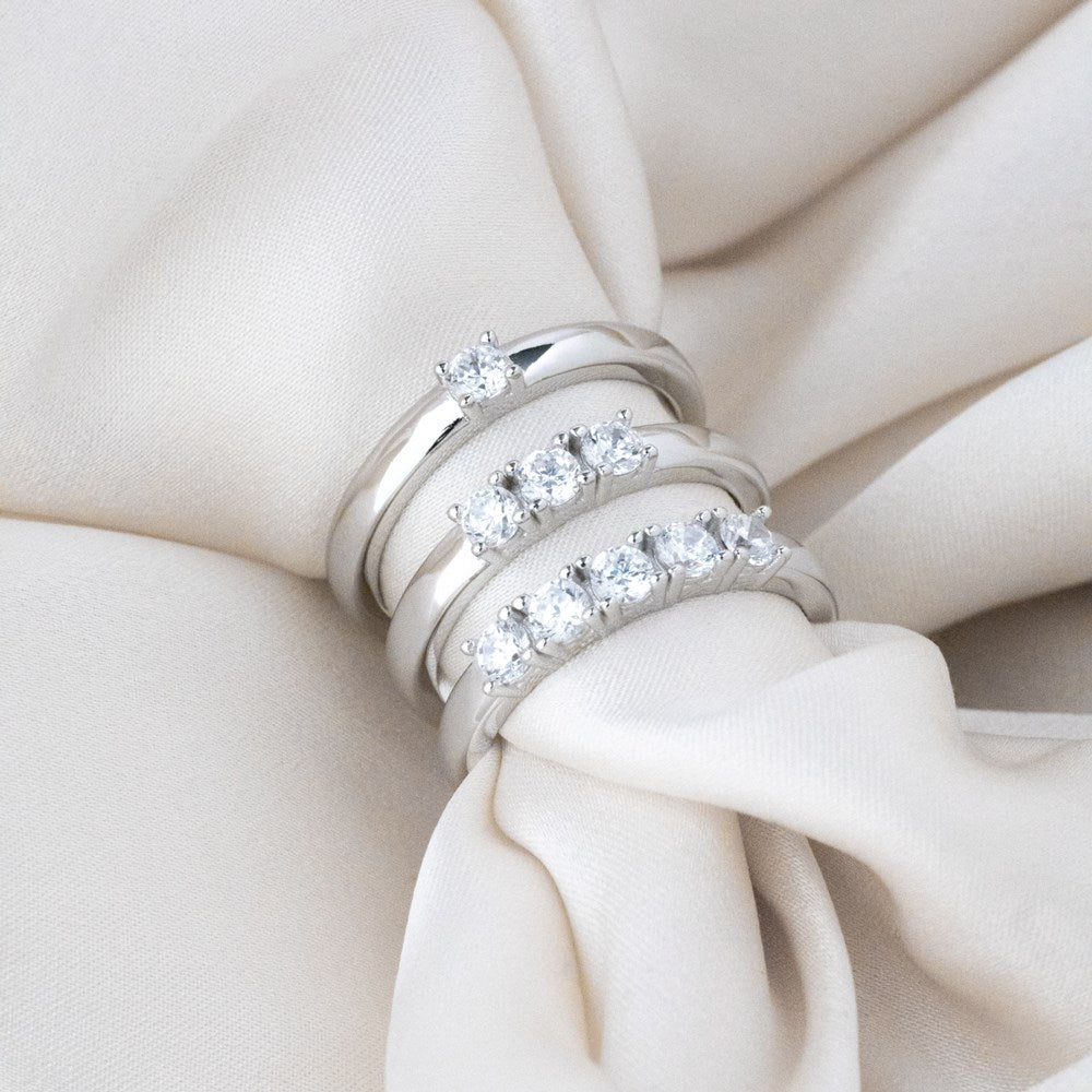 Rhd. Silver ring 1cz OBINOR