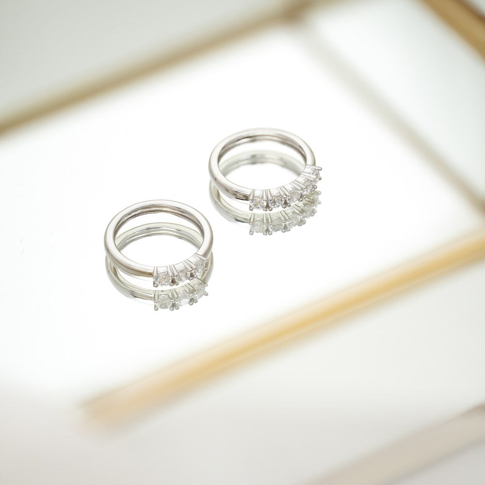 Rhd. Silver ring 5cz OBINOR