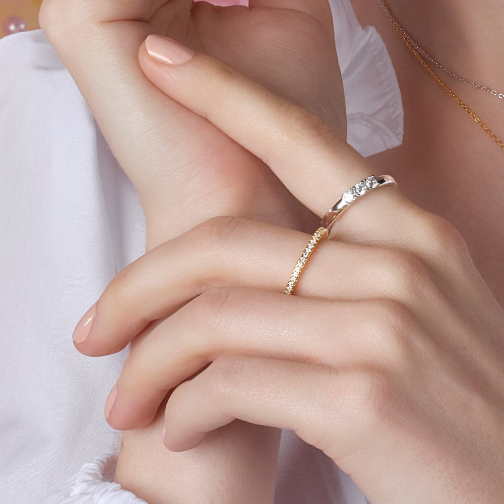 Rhd. Silver ring 3cz OBINOR