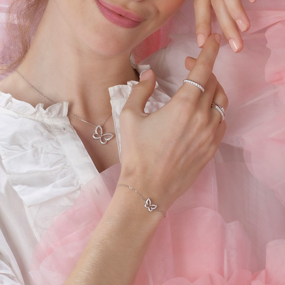 Silver bracelet butterfly PAMELANOR