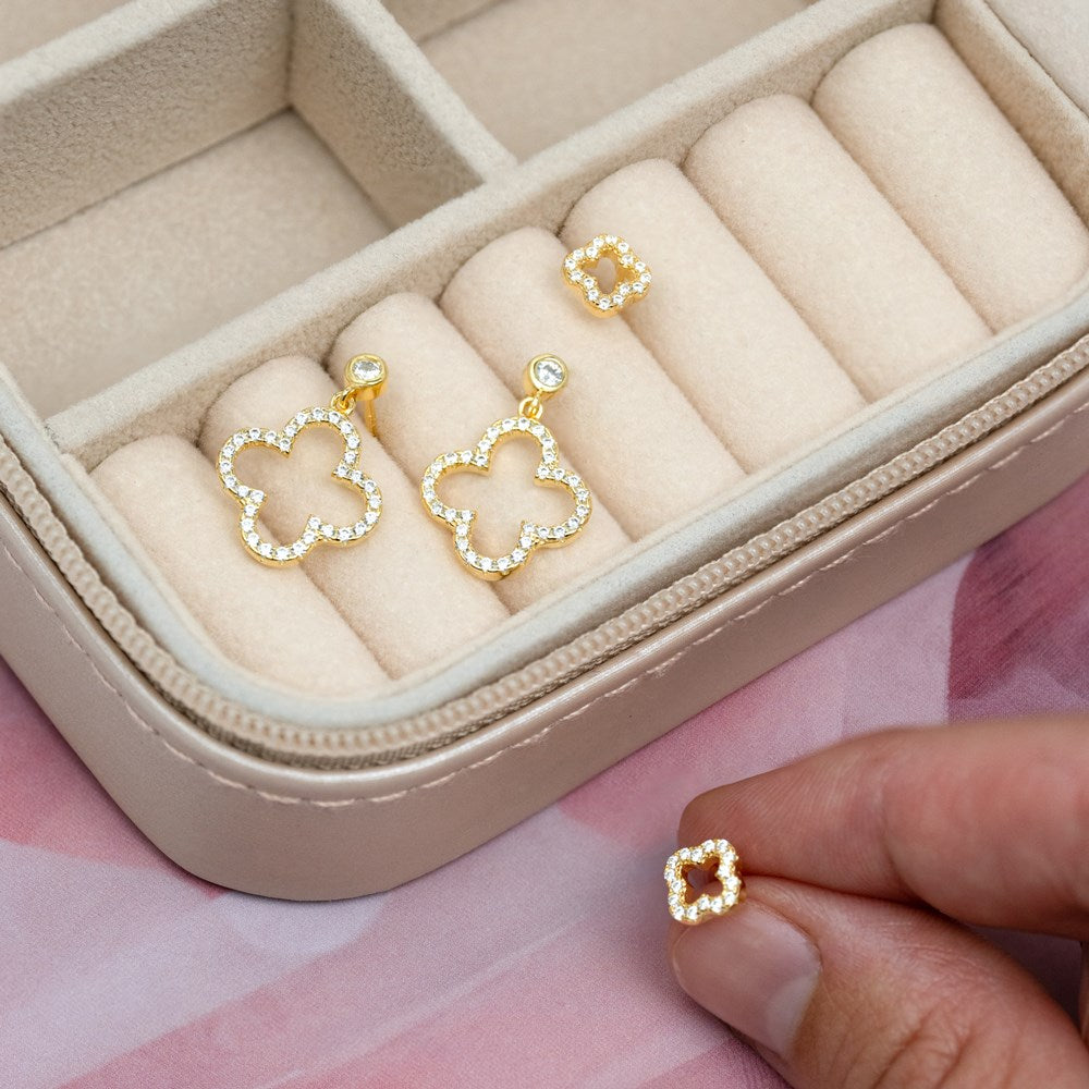 Silver earring four-leaf clover PAMELANOR