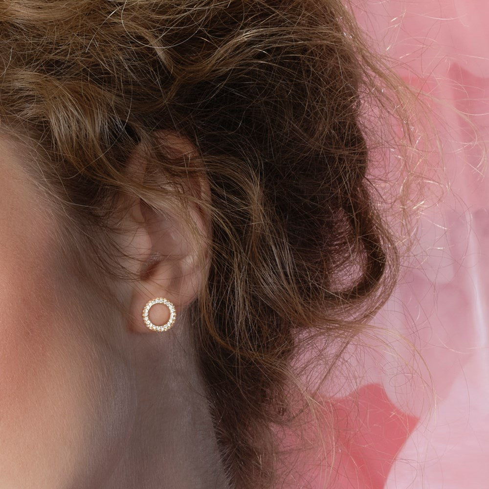 Silver ear studs circle PAULANOR