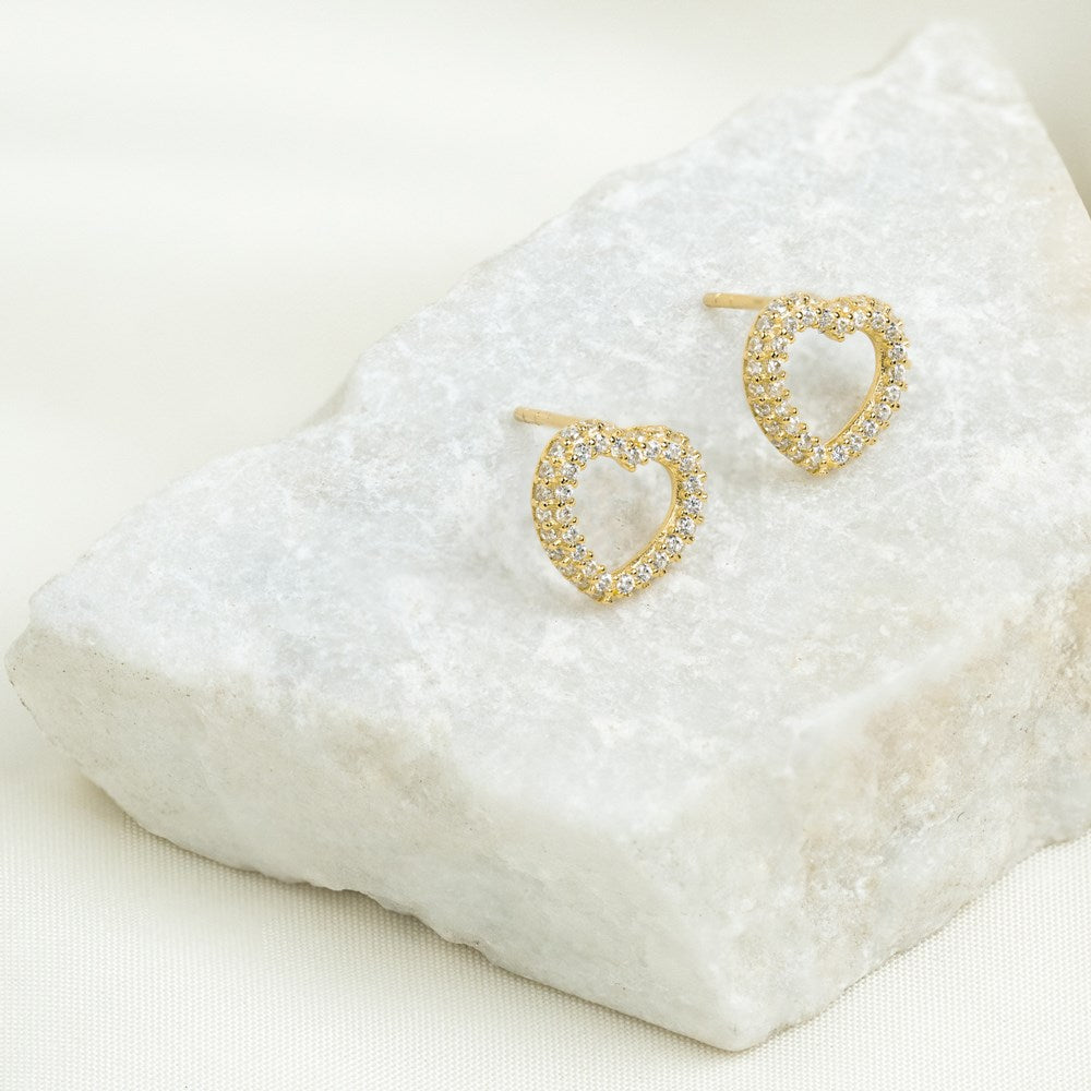 Silver earring heart PAULANOR