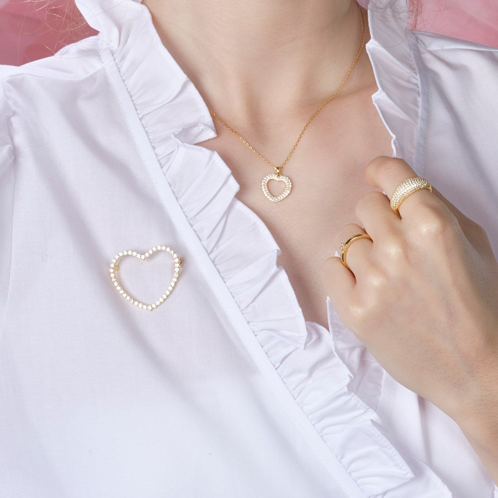 Silver necklace heart PAULANOR