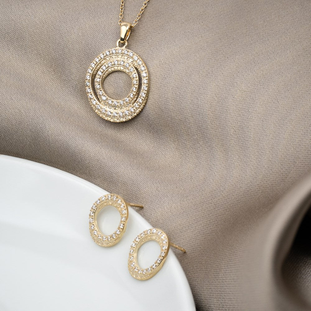 8kt. Gold Ohrringe m/cz