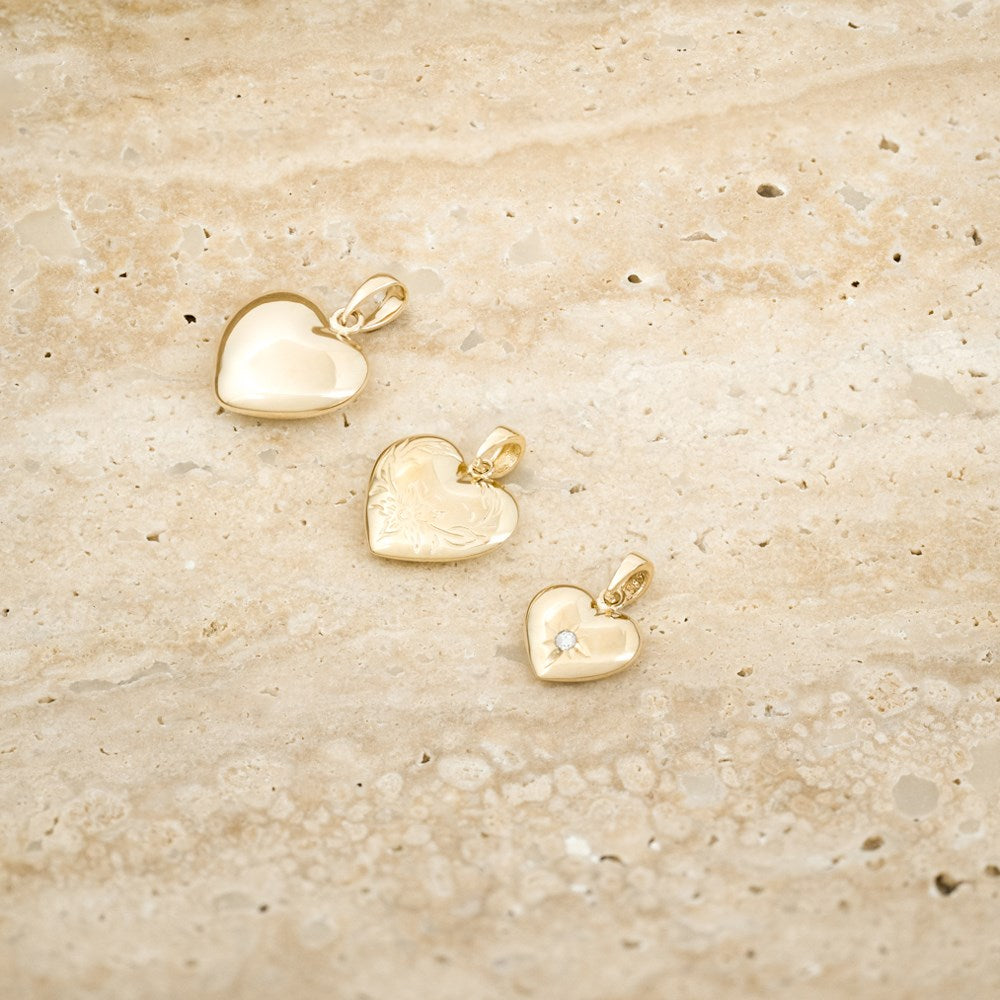 14ct. gold heart w/cz 11mm