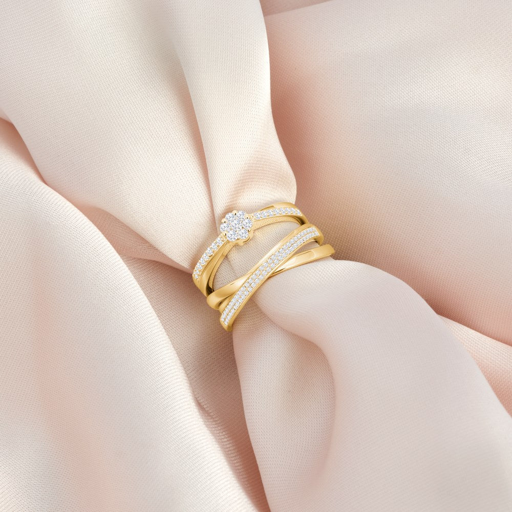 14kt. guldring m/dia. 0,10ct W/SI