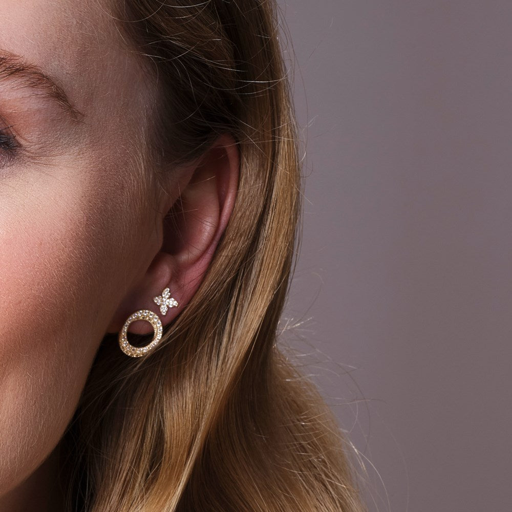 8kt. guldørestikker cirkel m/cz