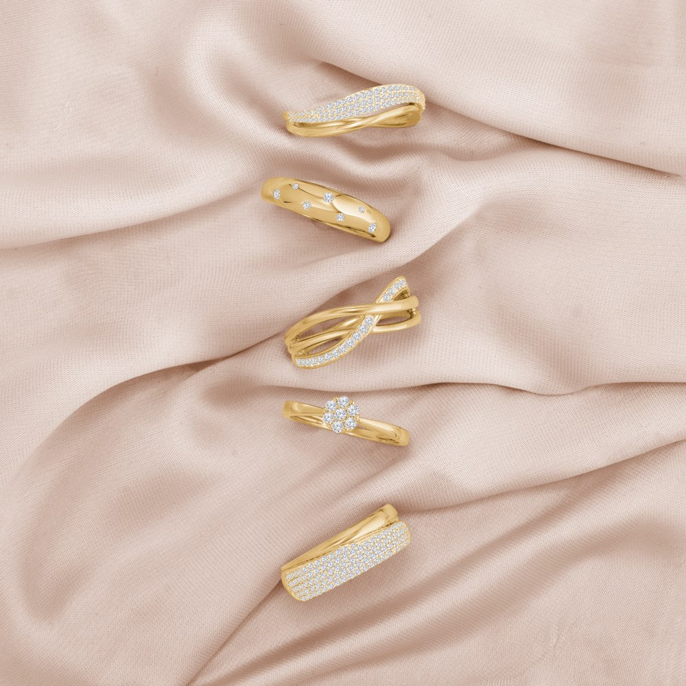 14kt. Goldring m/0.07ct W/SI